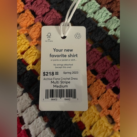 NEW MARINE LAYER CROCHET KNIT TANK SOFT COTTON BLEND RAINBOW DRESS MEDIUM M NWT - Picture 9 of 9